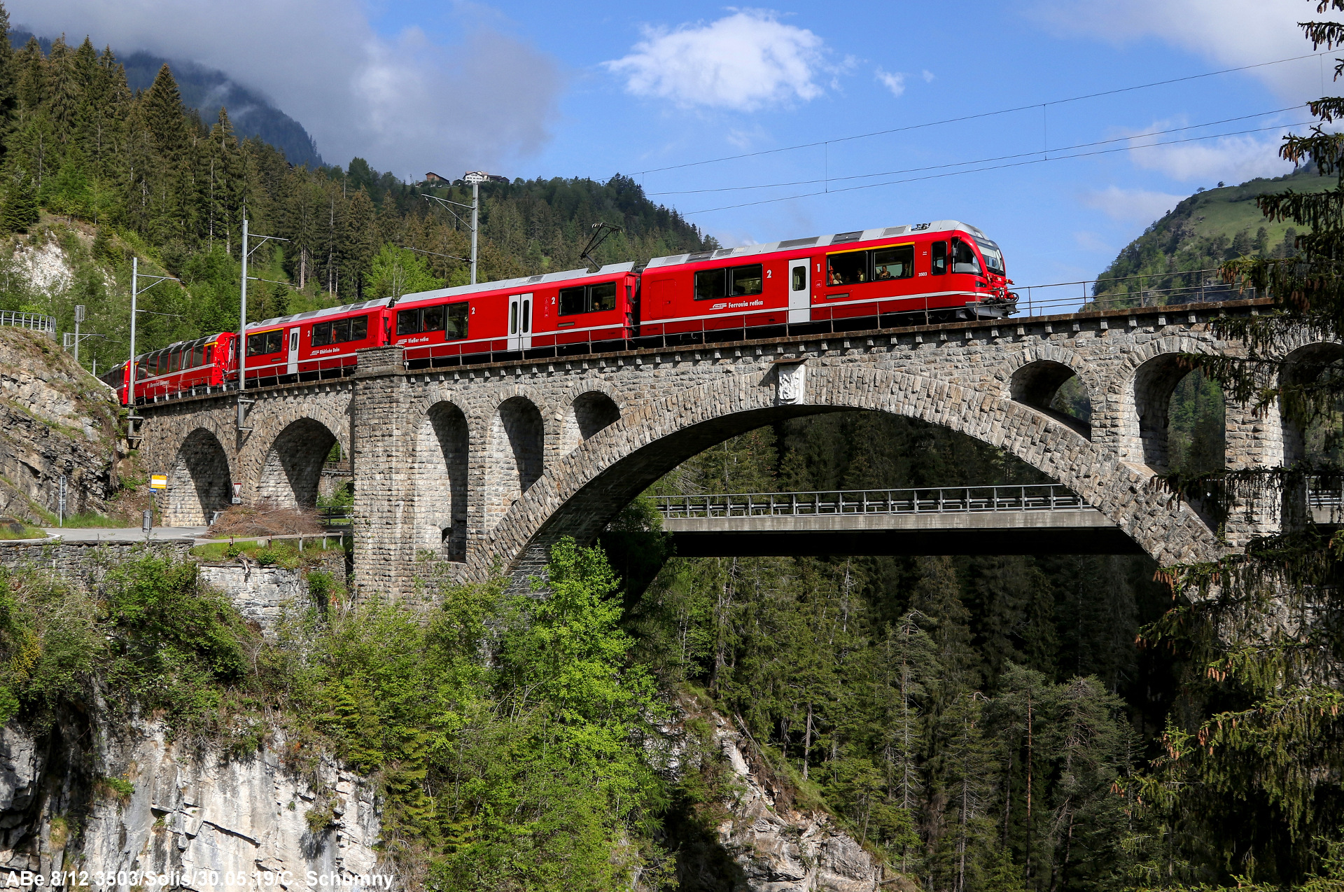 RhB ABe 8/12 3503 / Solis Viaduct — Trainspo